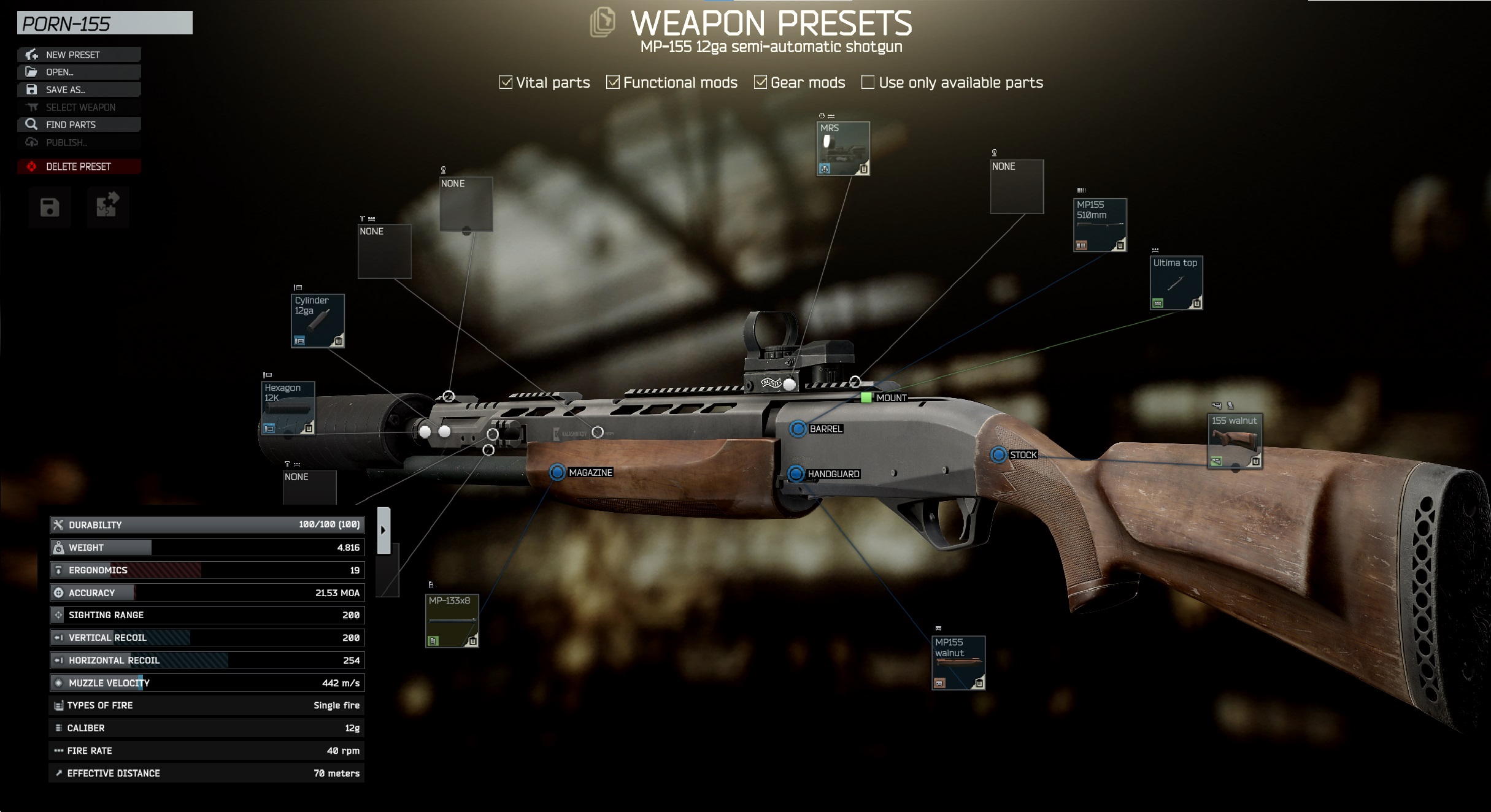 155Buget preset