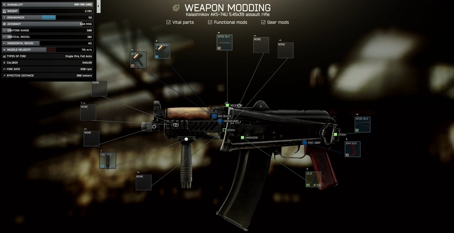 Kalashnikov AKS-74U 5.45x39 assault rifle built for Gunsmith - AKS-74U