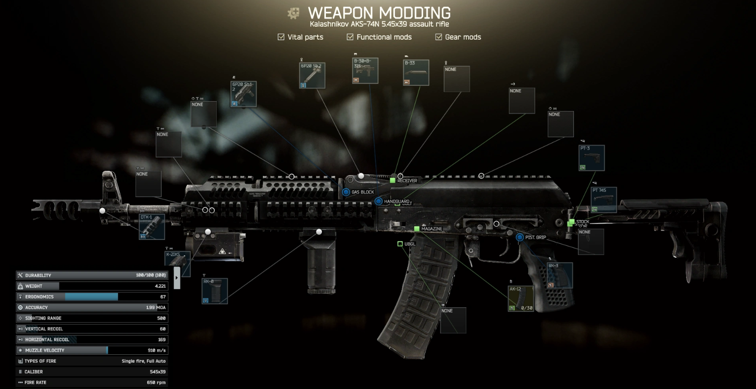 Kalashnikov AKS-74N 5.45x39 assault rifle built for Gunsmith - AKS-74N