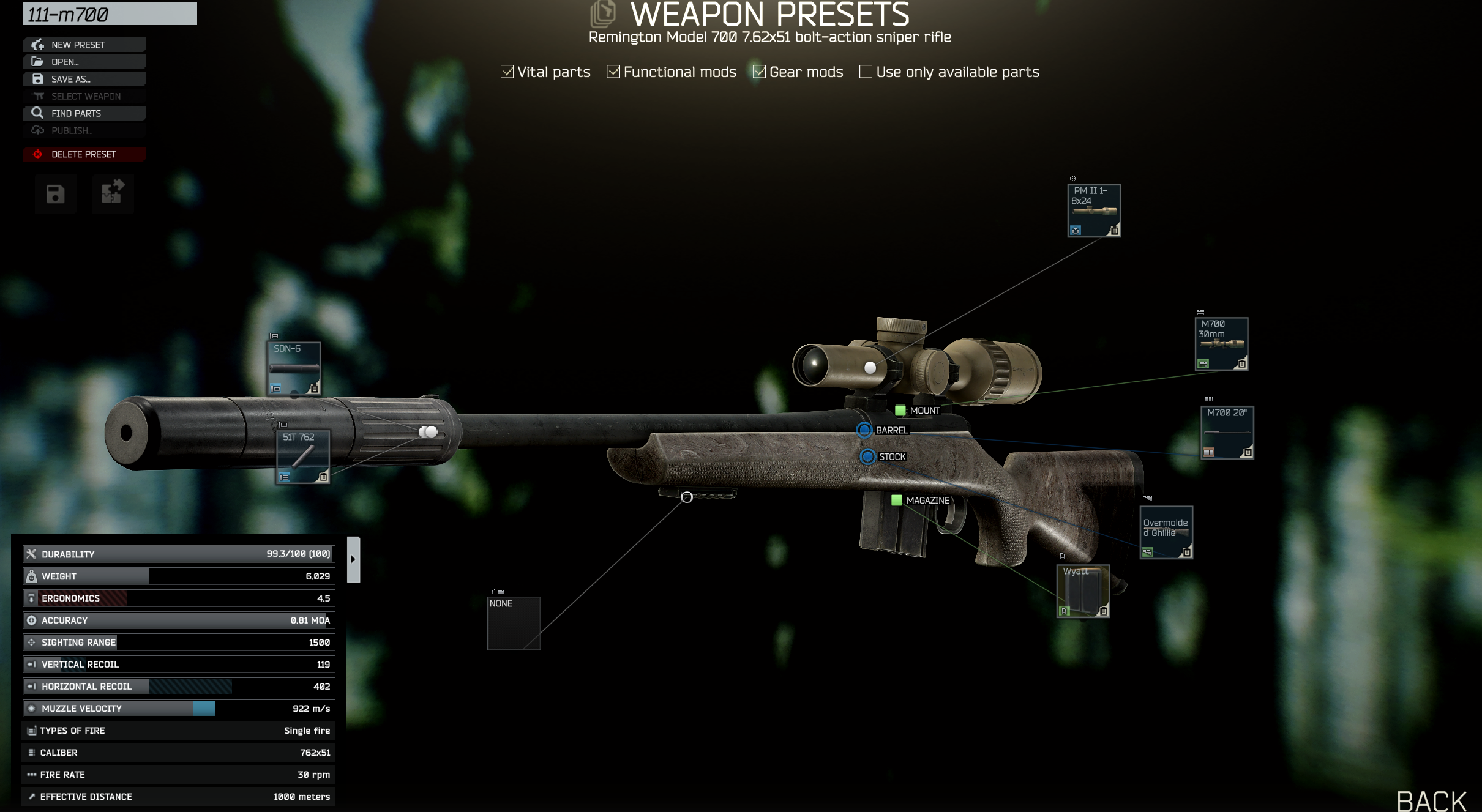 M700- Budget preset