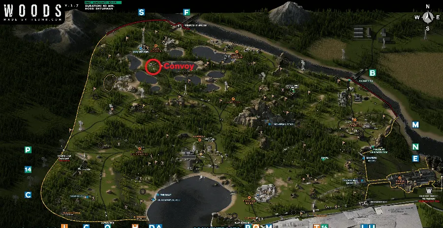 Convoy location marked on map