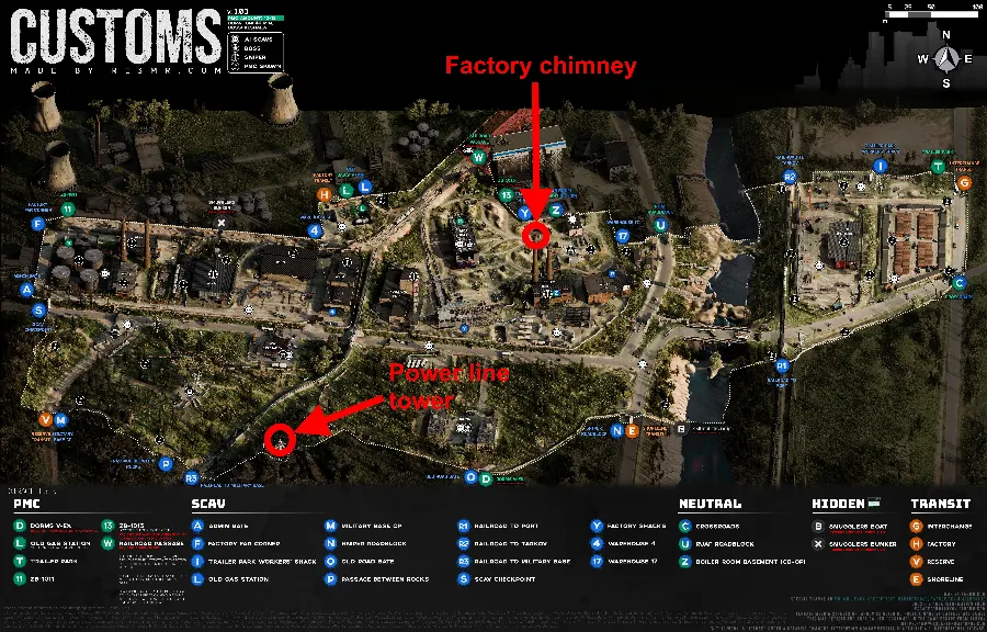 Customs Map