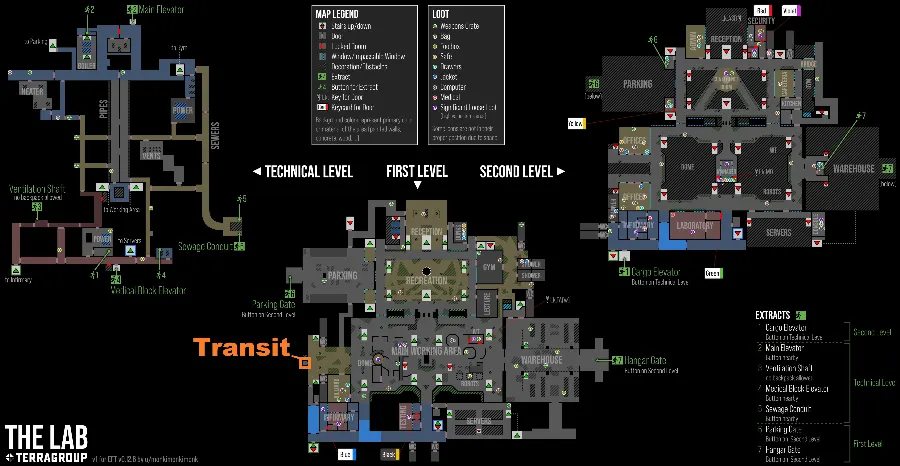 The Lab Tranist To Streets Of Tarkov Map
